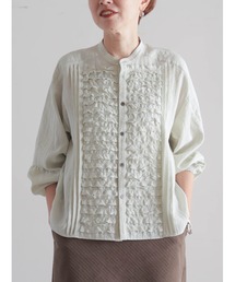 NOMBRE IMPAIR（ノンブルアンペール）の「【予約】レーヨンナイロンワッシャー　ボーダーフリルブラウス（シャツ/ブラウス）」