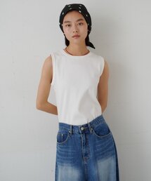SHENERY | 【5色展開】リブコンパクトノースリーブ(Tシャツ/カットソー)