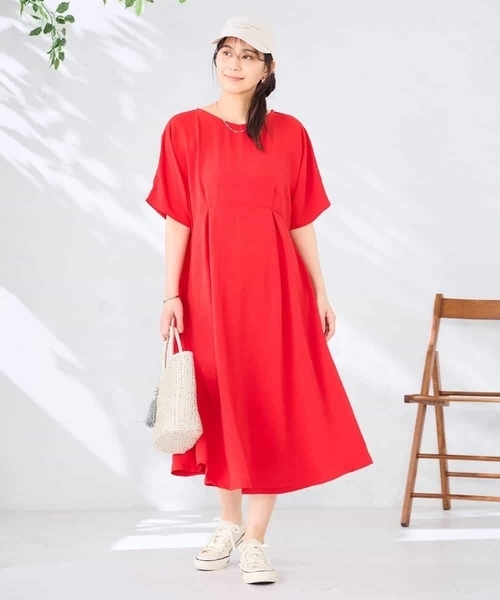 a.v.v(アーヴェヴェ)の「ウエストタックワンピース(ワンピース・レディース・レッド/ブラック/ブルー・38/40)」の13枚目の写真