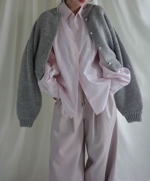 WILLFULLY(ウィルフリー)の「short heart dot jacquard reversible knit cardigan(ニット/セーター・レディース・タン/ホワイト系その他/レッド系その他/グレー×ピンク・FREE)」の19枚目の写真