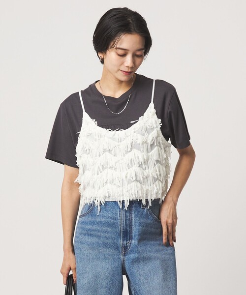 green label relaxing(グリーンレーベルリラクシング)の「ファンシー ニット キャミソール(キャミソール・レディース・ブラック/ホワイト・FREE)」の22枚目の写真