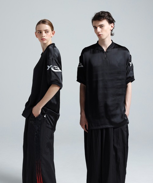Y-3 LIQUID LOGO SATIN JERSEY（Tシャツ/カットソー）｜Y-3