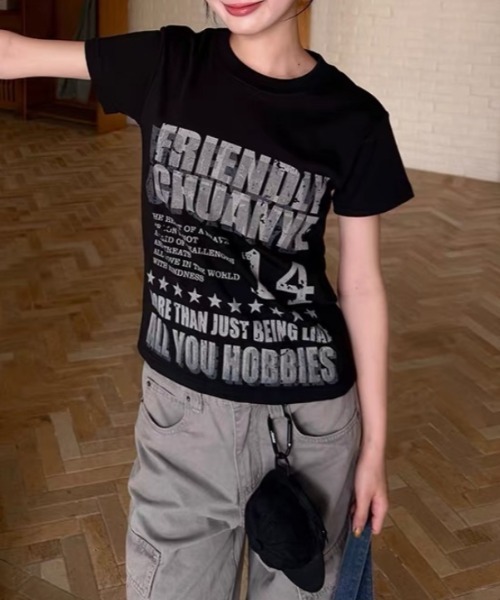 Vipoa(ヴィポア)の「vintage logo print tee(Tシャツ/カットソー・レディース・グレー/ブラック/ホワイト・FREE)」の8枚目の写真