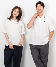 U.S. POLO ASSN.（ユーエスポロアッスン）の「【U.S. POLO ASSN.】別注 ワンポイント刺繍 配色衿 鹿の子ポロシャツ（ポロシャツ）」