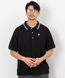 U.S. POLO ASSN.（ユーエスポロアッスン）の「【U.S. POLO ASSN.】別注 ワンポイント刺繍 配色衿 鹿の子ポロシャツ（ポロシャツ）」