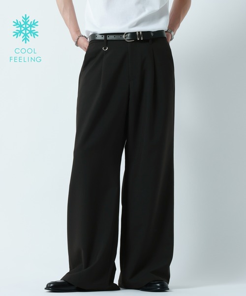 RAGEBLUE(レイジブルー)の「<接触冷感>COOL FEELING TR WIDE STRAIGHT SLACKS/TRワイドストレートスラックス(スラックス・メンズ・ブラック系その他/ブラック・MEDIUM/LARGE)」の1枚目の写真