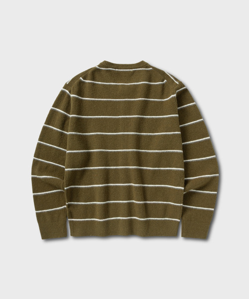 NONBLANK（ノンブランク）の「ウールブレンドクルーネックカーディガン_KHAKI（カーディガン/ボレロ・メンズ・カーキ・MEDIUM/LARGE/X-LARGE）」の2枚目の写真