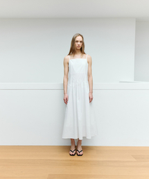 Shirring long Dress_Ivory