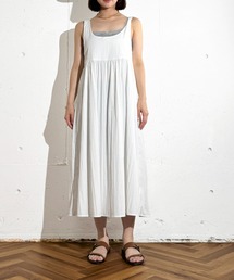 6C95 バックリボンワンピ&レースキャミセット