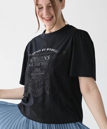 レイヤードレースプリントTシャツ