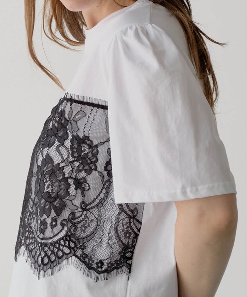 ZAKKA-BOX(ザッカボックス)の「レイヤードレースプリントTシャツ(Tシャツ/カットソー・レディース・ブラック/ホワイト・FREE)」の18枚目の写真