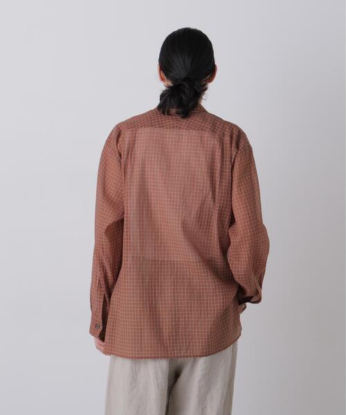 YLEVE(イレーヴ)の「YLEVE / COTTON SILK CHECK PULLOVER SHIRT(シャツ/ブラウス・メンズ・ブラウン/ブルー・5/4)」の5枚目の写真