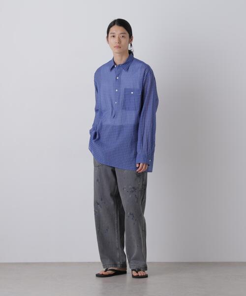 YLEVE(イレーヴ)の「YLEVE / COTTON SILK CHECK PULLOVER SHIRT(シャツ/ブラウス・メンズ・ブラウン/ブルー・5/4)」の13枚目の写真
