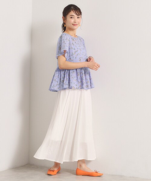 ITS'DEMO(イッツデモ)の「花柄シャーリングブラウス(シャツ/ブラウス・レディース・ホワイト系3/ブラック系/サックスブルー系・00)」の14枚目の写真