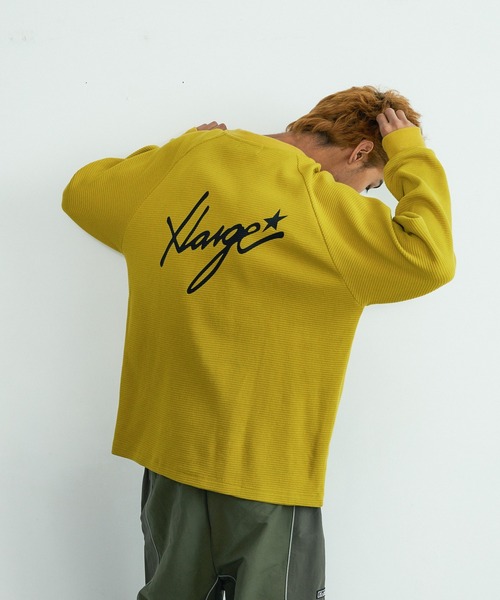 XLARGE(エクストララージ)の「WAFFLE RAGLAN TOP(Tシャツ/カットソー・メンズ・カモフラージュ/マスタード/ブラック・S/M/L/XL)」の2枚目の写真