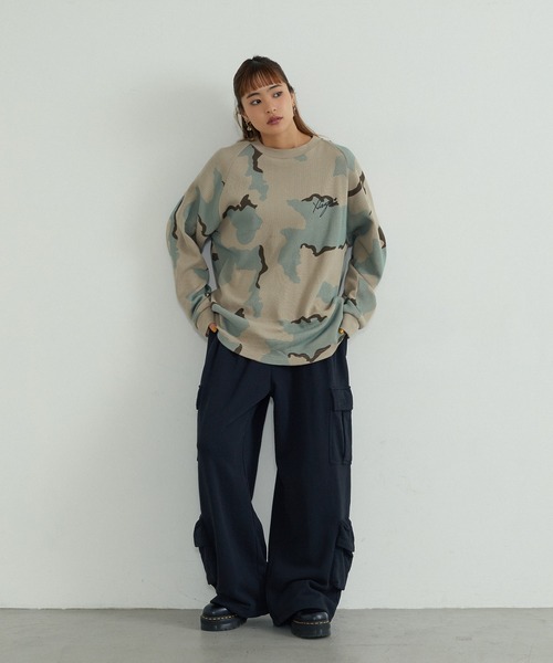 XLARGE(エクストララージ)の「WAFFLE RAGLAN TOP(Tシャツ/カットソー・メンズ・カモフラージュ/マスタード/ブラック・S/M/L/XL)」の11枚目の写真