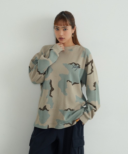 XLARGE(エクストララージ)の「WAFFLE RAGLAN TOP(Tシャツ/カットソー・メンズ・カモフラージュ/マスタード/ブラック・S/M/L/XL)」の10枚目の写真