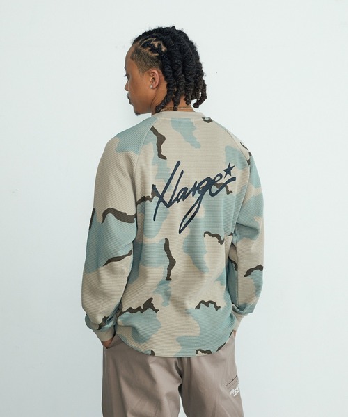 XLARGE(エクストララージ)の「WAFFLE RAGLAN TOP(Tシャツ/カットソー・メンズ・カモフラージュ/マスタード/ブラック・S/M/L/XL)」の8枚目の写真