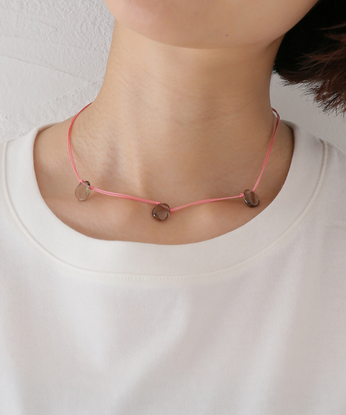 La TOTALITE(ラトータリテ)の「STEEN / スティン Code*Stone Necklace(ネックレス・レディース・ピンク・FREE)」の8枚目の写真