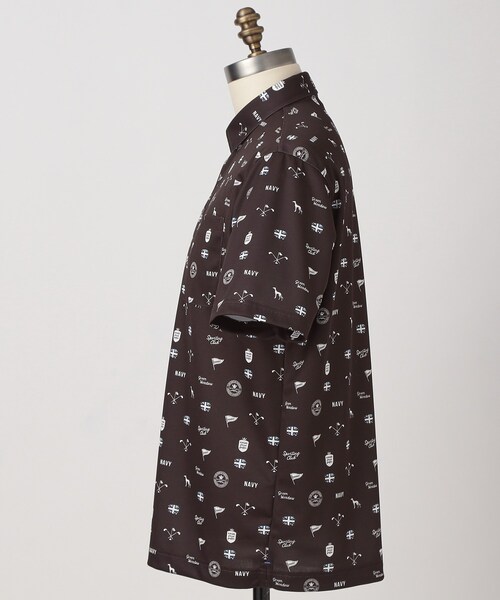 adabat(アダバット)の「【ADABAT NAVY】UVケア/吸水速乾 シャダンモノグラムプリント半袖ポロシャツ(ポロシャツ・メンズ・ホワイト系1/ブルー系その他2/ブラウン系その他2・46/52/50/48)」の9枚目の写真