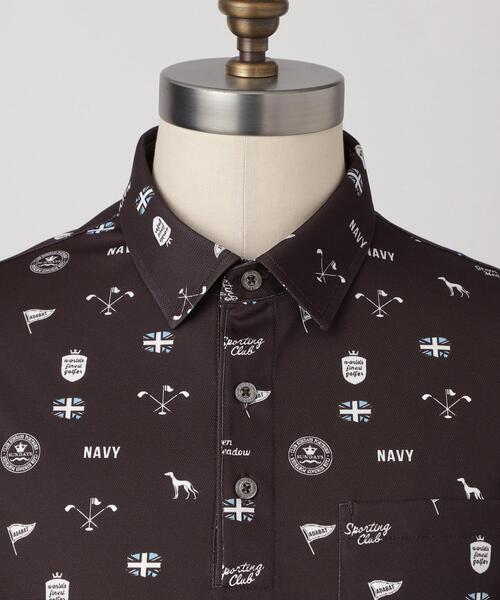 adabat(アダバット)の「【ADABAT NAVY】UVケア/吸水速乾 シャダンモノグラムプリント半袖ポロシャツ(ポロシャツ・メンズ・ホワイト系1/ブルー系その他2/ブラウン系その他2・46/52/50/48)」の10枚目の写真
