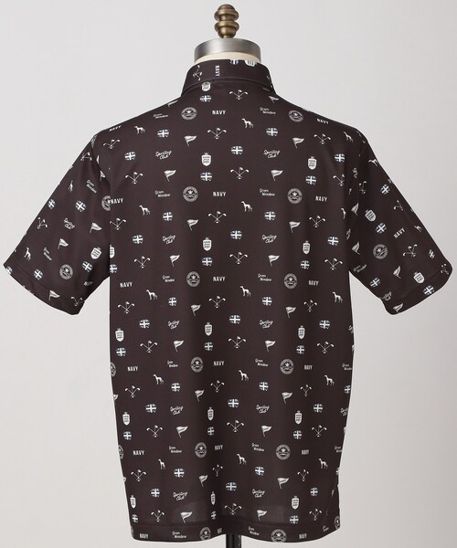 adabat(アダバット)の「【ADABAT NAVY】UVケア/吸水速乾 シャダンモノグラムプリント半袖ポロシャツ(ポロシャツ・メンズ・ホワイト系1/ブルー系その他2/ブラウン系その他2・46/52/50/48)」の11枚目の写真
