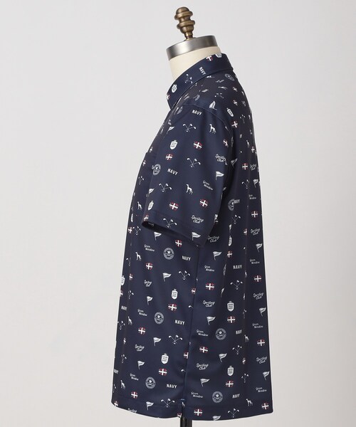 adabat(アダバット)の「【ADABAT NAVY】UVケア/吸水速乾 シャダンモノグラムプリント半袖ポロシャツ(ポロシャツ・メンズ・ホワイト系1/ブルー系その他2/ブラウン系その他2・46/52/50/48)」の15枚目の写真