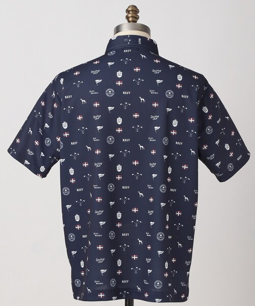 adabat(アダバット)の「【ADABAT NAVY】UVケア/吸水速乾 シャダンモノグラムプリント半袖ポロシャツ(ポロシャツ・メンズ・ホワイト系1/ブルー系その他2/ブラウン系その他2・46/52/50/48)」の17枚目の写真