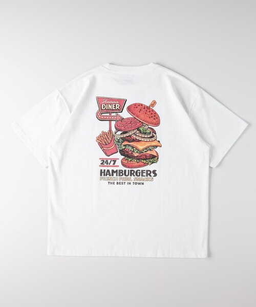 Right-on（ライトオン）の「フードプリントTシャツ（Tシャツ/カットソー・メンズ・ブラック系/ベージュ系その他3/ホワイト系1・05/03/04/06）」の2枚目の写真