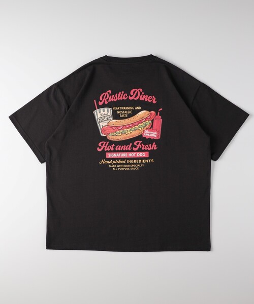 Right-on（ライトオン）の「フードプリントTシャツ（Tシャツ/カットソー・メンズ・ブラック系/ベージュ系その他3/ホワイト系1・05/03/04/06）」の10枚目の写真