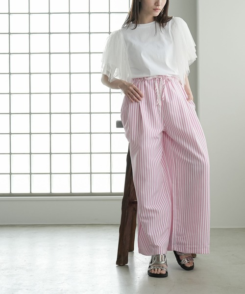 mili an deni(ミリアンデニ)の「袖ティアードチュールTシャツ(Tシャツ/カットソー・レディース・オフホワイト/ブラック・M)」の18枚目の写真