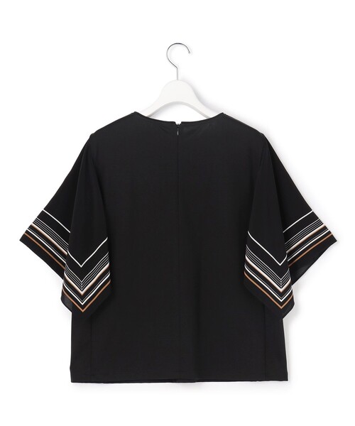 23区 L(ニジュウサンクオオキイサイズ)の「スカーフコンビ デザインスリーブ カットソー(Tシャツ/カットソー・レディース・ダークブラウン系/ブラック系/ホワイト系・44/46)」の14枚目の写真