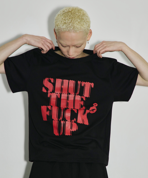 SCALLYWAG（スカリーワグ）の「LIPS クロップTシャツ[ブラック]（Tシャツ/カットソー・レディース・その他・MEDIUM/LARGE/SMALL）」の4枚目の写真