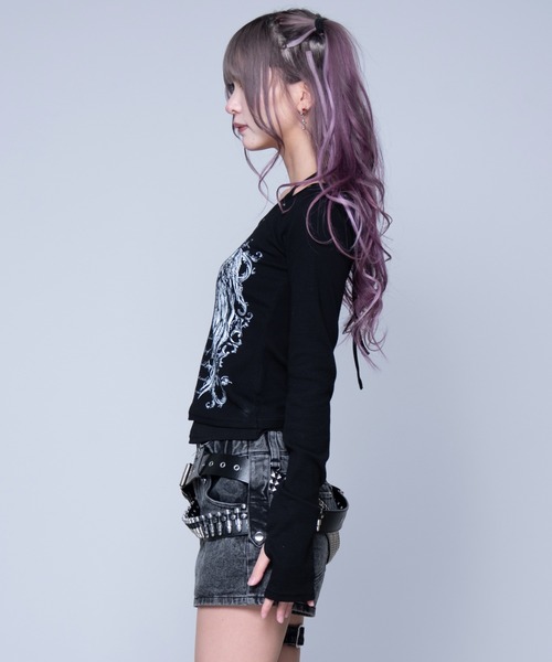 REFLEM(レフレム)の「『REFLEM/レフレム』キャミレイヤードL/S TEE/ロングスリーブカットソー(Tシャツ/カットソー・レディース・ホワイト/グレー/ブラック・FREE)」の6枚目の写真