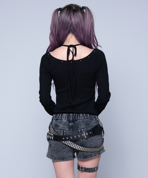 REFLEM(レフレム)の「『REFLEM/レフレム』キャミレイヤードL/S TEE/ロングスリーブカットソー(Tシャツ/カットソー・レディース・ホワイト/グレー/ブラック・FREE)」の7枚目の写真