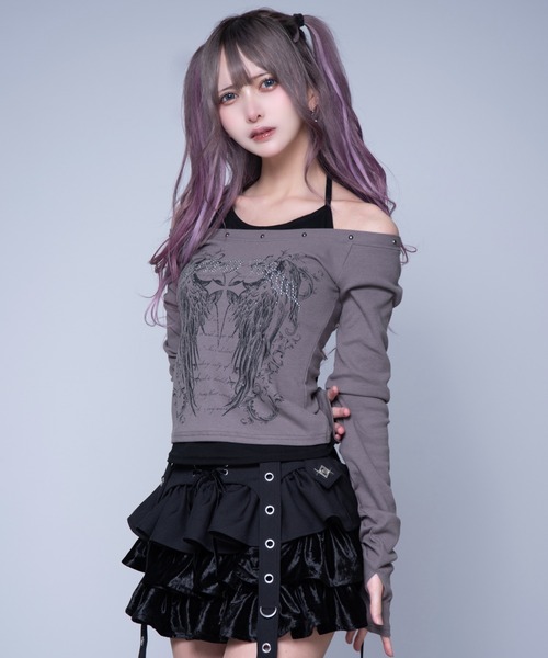 REFLEM(レフレム)の「『REFLEM/レフレム』キャミレイヤードL/S TEE/ロングスリーブカットソー(Tシャツ/カットソー・レディース・ホワイト/グレー/ブラック・FREE)」の10枚目の写真