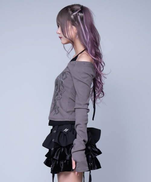 REFLEM(レフレム)の「『REFLEM/レフレム』キャミレイヤードL/S TEE/ロングスリーブカットソー(Tシャツ/カットソー・レディース・ホワイト/グレー/ブラック・FREE)」の11枚目の写真