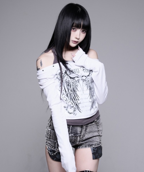 REFLEM(レフレム)の「『REFLEM/レフレム』キャミレイヤードL/S TEE/ロングスリーブカットソー(Tシャツ/カットソー・レディース・ホワイト/グレー/ブラック・FREE)」の15枚目の写真