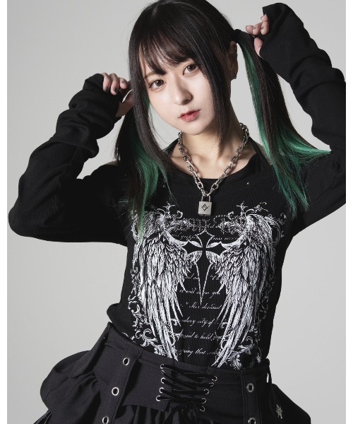REFLEM(レフレム)の「『REFLEM/レフレム』キャミレイヤードL/S TEE/ロングスリーブカットソー(Tシャツ/カットソー・レディース・ホワイト/グレー/ブラック・FREE)」の19枚目の写真