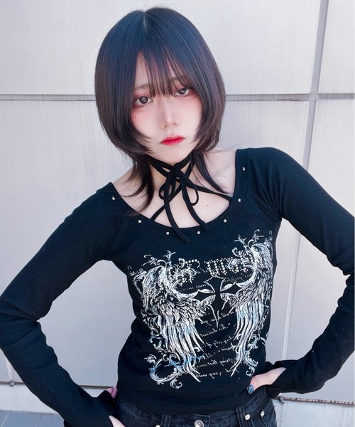 REFLEM(レフレム)の「『REFLEM/レフレム』キャミレイヤードL/S TEE/ロングスリーブカットソー(Tシャツ/カットソー・レディース・ホワイト/グレー/ブラック・FREE)」の22枚目の写真