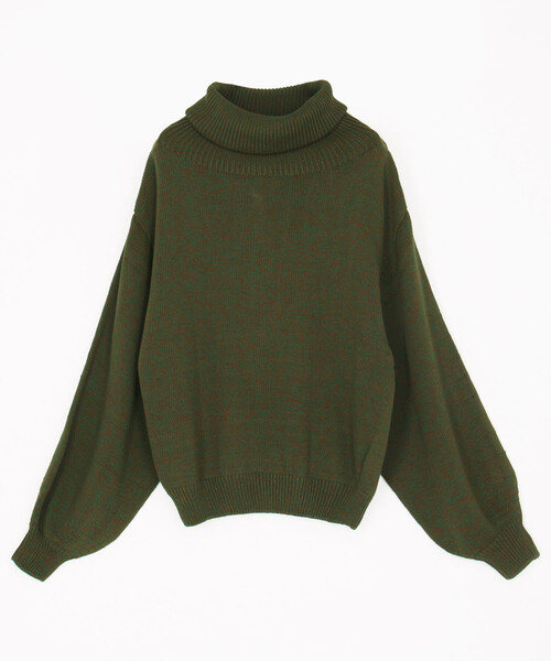 BASERANGE(ベースレンジ)の「BASERANGE/ベースレンジ CALLA TURTLENECK / カラ タートルネック ニット(ニット/セーター・レディース・オリーブ・SMALL)」の1枚目の写真