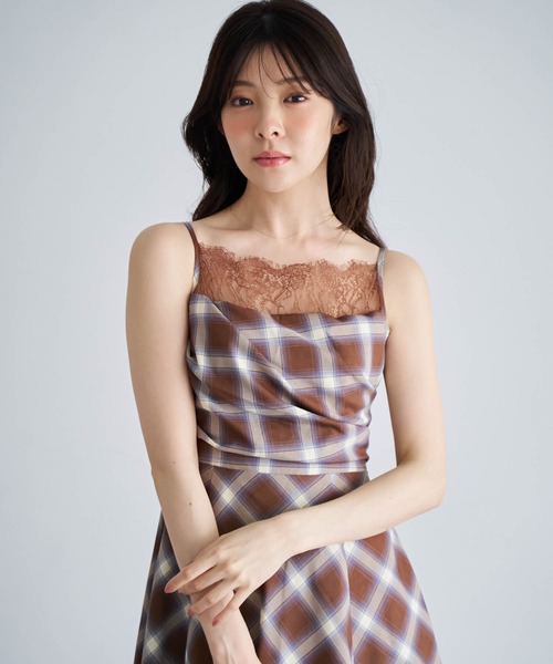 NOELA(ノエラ)の「チェックキャミワンピース(ワンピース・レディース・ブラック/ブラウン・S/M)」の14枚目の写真