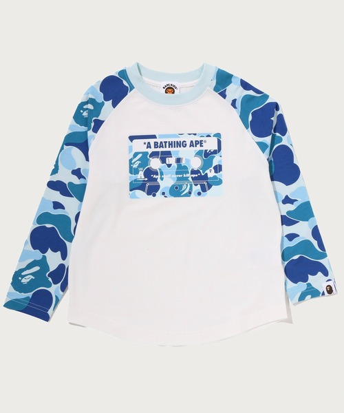 A BATHING APE（アベイシングエイプ）の「ABC CAMO CASSETTE TAPE RAGLAN LS TEE（Tシャツ/カットソー・キッズ・ピンク/グリーン/ブルー・100/140）」の3枚目の写真