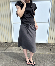 Soft Jersey Midi Skirt_BLACK