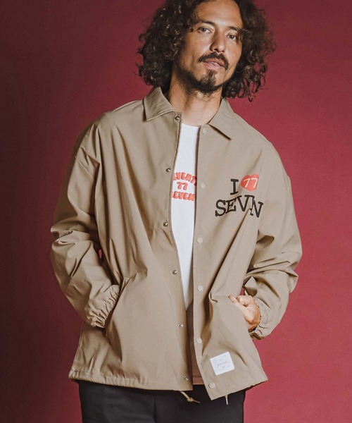 seventy seven(セブンティセブン)の「mj11763- recycle polyester coach jacket コーチジャケット(7726W290)(ブルゾン・メンズ・ブラック/ベージュ/ネイビー・M/L/XL)」の1枚目の写真