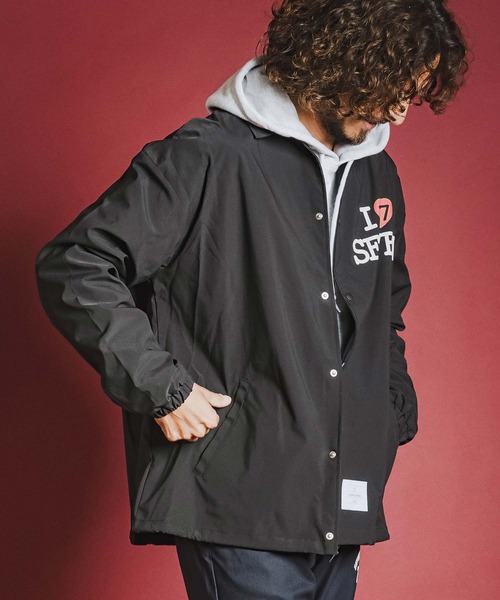seventy seven(セブンティセブン)の「mj11763- recycle polyester coach jacket コーチジャケット(7726W290)(ブルゾン・メンズ・ブラック/ベージュ/ネイビー・M/L/XL)」の5枚目の写真