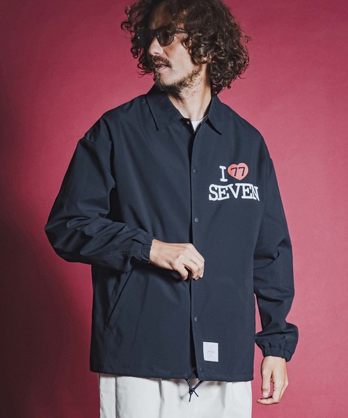 seventy seven(セブンティセブン)の「mj11763- recycle polyester coach jacket コーチジャケット(7726W290)(ブルゾン・メンズ・ブラック/ベージュ/ネイビー・M/L/XL)」の8枚目の写真
