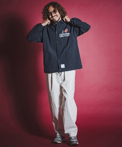 seventy seven(セブンティセブン)の「mj11763- recycle polyester coach jacket コーチジャケット(7726W290)(ブルゾン・メンズ・ブラック/ベージュ/ネイビー・M/L/XL)」の10枚目の写真