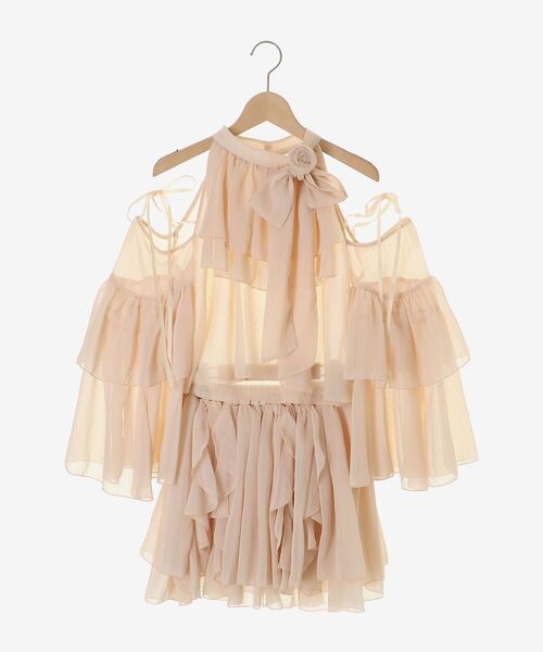 MAJESTIC LEGON(マジェスティックレゴン)の「ローズモチーフシアーフリルセットアップ(ワンピース・レディース・ピンク/アイボリー/ブラック・MEDIUM)」の22枚目の写真