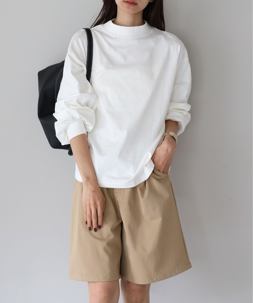 Fizz（フィズ）の「モックネック　ボリュームスリーブロンT（Tシャツ/カットソー・レディース・ホワイト/ブラック/ホワイト×ブラック・M）」の8枚目の写真